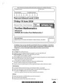 2026 Pearson Edexcel A Level Further Mathematics paper 3A&lpar;9fm0&sol;3A&rpar; JUNE 2026 Question Paper