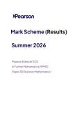 2026 Pearson Edexcel A Level Further Mathematics paper 3D&lpar;9fm0&sol;3D&rpar; JUNE 2026 Mark scheme
