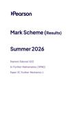 2026 Pearson Edexcel A Level Further Mathematics paper 3C&lpar;9fm0&sol;3C&rpar; JUNE 2026 Mark scheme