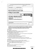 2026 Pearson Edexcel A Level Further Mathematics paper 3C&lpar;9fm0&sol;3C&rpar; JUNE 2026 Question Paper