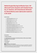 Medical-Surgical Nursing Certification Exam&colon; 150 &NewLine;Advanced Practice Questions with Detailed Answer &NewLine;Key&comma; A&plus; Solutions&comma; and Comprehensive Rationales &NewLine;for Clinical Mastery exam made by best examiners &NewLine;in the world 