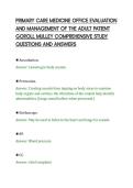 PRIMARY CARE MEDICINE OFFICE EVALUATION&NewLine;AND MANAGEMENT OF THE ADULT PATIENT&NewLine;GOROLL MULLEY COMPREHENSIVE STUDY&NewLine;QUESTIONS AND ANSWERS