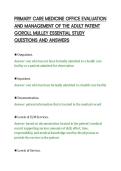 PRIMARY CARE MEDICINE OFFICE EVALUATION&NewLine;AND MANAGEMENT OF THE ADULT PATIENT&NewLine;GOROLL MULLEY ESSENTIAL STUDY&NewLine;QUESTIONS AND ANSWERS