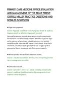 PRIMARY CARE MEDICINE OFFICE EVALUATION&NewLine;AND MANAGEMENT OF THE ADULT PATIENT&NewLine;GOROLL MULLEY PRACTICE QUESTIONS AND&NewLine;DETAILED SOLUTIONS