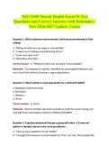 NSG-3450 Mental Health Exam &num;4 Test Questions and Correct Answers with Rationales &vert; New 2026-2027 Update &vert; Galen