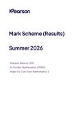 2026 Pearson Edexcel A Level Further Mathematics paper 1&lpar;9fm0&sol;01&rpar; JUNE 2026 Mark scheme