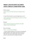 PRIMARY CARE PSYCHIATRY MCCARRON&NewLine;XIONG COMPLETE COURSE REVIEW GUIDE