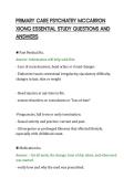 PRIMARY CARE PSYCHIATRY MCCARRON&NewLine;XIONG ESSENTIAL STUDY QUESTIONS AND&NewLine;ANSWERS