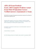 APEA 3P Exam Predictor 2026&sol;2027 &vert; 335 Questions & Answers &vert; Study Guide & Exam Prep