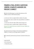 PRIMERICA FINAL REVIEW QUESTIONS&NewLine;VERIFIED COMPLETE ANSWERS 100&NewLine;PERCENT CORRECT