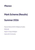 2026 Pearson Edexcel A Level Religious Studies paper 4b&lpar;9rs0&sol;4b&rpar; JUNE 2026 Mark scheme