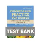 TEST BANK FOR Evidence-Based Practice for Nurses&colon; Appraisal and Application of Research with Navigate Advantage Access 6th Edition by Nola A&period; Schmidt&comma; Janet M&period; Brown&period;ISBN&colon;978-1284296532 COMPLETE GUIDE ALL CHAPTERS COVERED 100&percnt; VERIFIED A&plus; GRADE ASSURED&excl;&excl;&excl;