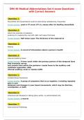 DMI 49 Medical Abbreviations Set 4 exam Questions with Correct Answers