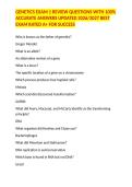GENETICS EXAM 1 REVIEW QUESTIONS WITH 100&percnt; ACCURATE ANSWERS UPDATED 2026&sol;2027 BEST EXAM RATED A&plus; FOR SUCCESS