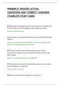PRIMERICA UPDATED ACTUAL&NewLine;QUESTIONS AND CORRECT ANSWERS&NewLine;COMPLETE STUDY GUIDE