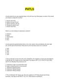 PHTLS Questions And Answers verified