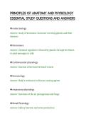 PRINCIPLES OF ANATOMY AND PHYSIOLOGY&NewLine;ESSENTIAL STUDY QUESTIONS AND ANSWERS&NewLine;