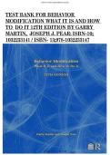 Test Bank&colon; For Behavior Modification What IT Is and How to Do IT by Garry Martin&comma; Joseph J&period; Pear &lpar;12th Edition&rpar; &period;&period;&period;