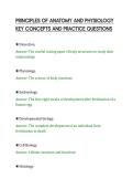 PRINCIPLES OF ANATOMY AND PHYSIOLOGY&NewLine;KEY CONCEPTS AND PRACTICE QUESTIONS&NewLine;