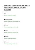 PRINCIPLES OF ANATOMY AND PHYSIOLOGY&NewLine;PRACTICE QUESTIONS AND DETAILED&NewLine;SOLUTIONS