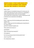 GENETICS EXAM 1 STUDY GUIDE EXAMS WITH 100&percnt; ACCURATE ANSWERS LATEST UPDATED 2026&sol;2027 BEST GRADED A&plus; FOR SUCCESS