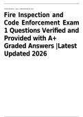 Fire Inspection and Code Enforcement Exam 1 Questions Verified and Provided with A&plus; Graded Answers &vert; Latest Updated 2026&sol;2027 &vert; Instant Download&NewLine;