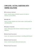 CWB LEVEL 1 ACTUAL QUESTIONS WITH&NewLine;VERIFIED SOLUTIONS