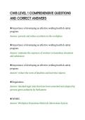 CWB LEVEL 1 COMPREHENSIVE QUESTIONS&NewLine;AND CORRECT ANSWERS&NewLine;