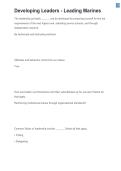Developing Leaders &ndash; Leading Marines &vert; Leadership Study Guide