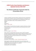 CAPA Practice Exam Questions and Answers &lpar;Updated Version&rpar; 2026-2027 The Ultimate Certification Preparation Guide for Perianesthesia Nurses&NewLine;