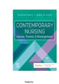 TEST BANK FOR Contemporary Nursing&colon; Issues&comma; Trends&comma; and Management 10th Edition by Barbara Cherry ISBN&colon;9780443123566 COMPLETE GUIDE ALL CHAPTERS COVERED 100&percnt; VERIFIED A&plus; GRADE ASSURED&excl;&excl;&excl;&excl;&excl;