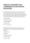 PRINCIPLES OF MANAGEMENT EXAM 1&NewLine;COMPREHENSIVE TEST PAPER QUESTIONS&NewLine;AND SOLUTIONS