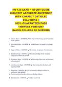 NU 136 EXAM 1 STUDY GUIDE &NewLine;2026&sol;2027 ACCURATE QUESTIONS &NewLine;WITH CORRECT DETAILED &NewLine;SOLUTIONS &vert;&vert; &NewLine;100&percnt; GUARANTEED PASS &NewLine;<NEWEST VERSION> &NewLine;GALEN COLLEGE OF NURSING &NewLine;