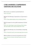 CYBER AWARENESS COMPREHENSIVE&NewLine;QUESTIONS AND SOLUTIONS