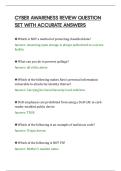 CYBER AWARENESS REVIEW QUESTION&NewLine;SET WITH ACCURATE ANSWERS&NewLine;