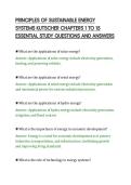 PRINCIPLES OF SUSTAINABLE ENERGY&NewLine;SYSTEMS KUTSCHER CHAPTERS 1 TO 15&NewLine;ESSENTIAL STUDY QUESTIONS AND ANSWERS