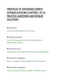 PRINCIPLES OF SUSTAINABLE ENERGY&NewLine;SYSTEMS KUTSCHER CHAPTERS 1 TO 15&NewLine;PRACTICE QUESTIONS AND DETAILED&NewLine;SOLUTIONS