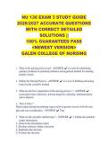 NU 136 EXAM 3 STUDY GUIDE &NewLine;2026&sol;2027 ACCURATE QUESTIONS &NewLine;WITH CORRECT DETAILED &NewLine;SOLUTIONS &vert;&vert; &NewLine;100&percnt; GUARANTEED PASS &NewLine;<NEWEST VERSION> &NewLine;GALEN COLLEGE OF NURSING 