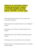 PRINCIPLES OF SUSTAINABLE ENERGY&NewLine;SYSTEMS 3RD EDITION BY CHARLES&NewLine;F KUTSCHER EXAMPREP SOLUTION&NewLine;MANUAL CHAPTERS 1 15 STUDY GUIDE