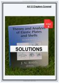 Solutions Manual&colon; For Theory and Analysis of Elastic Plates and Shells &lpar;2nd Edition&rpar; - Reddy - Graded A&plus; Compreh&period;&period;&period;