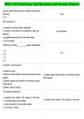 APHY 102 Final Exam Test Questions and Answers Rated A