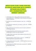 ARPAS EXAM STUDY GUIDE 2026&sol;2027 &NewLine;ACCURATE QUESTIONS WITH CORRECT &NewLine;DETAILED SOLUTIONS &vert;&vert; &NewLine;100&percnt; GUARANTEED PASS &NewLine;<NEWEST VERSION> 