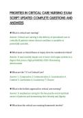 PRIORITIES IN CRITICAL CARE NURSING&NewLine;COMPREHENSIVE EXAM QUESTIONS AND&NewLine;SOLUTIONS