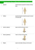 Anatomy and Physiology Chapter 1 Exam Test Questions and Answers&NewLine;Rated A