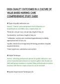 D026 QUALITY OUTCOMES IN A CULTURE OF&NewLine;VALUE BASED NURSING CARE&NewLine;COMPREHENSIVE STUDY GUIDE&NewLine;