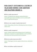 D026 QUALITY OUTCOMES IN A CULTURE OF&NewLine;VALUE BASED NURSING CARE QUESTIONS&NewLine;AND SOLUTIONS GRADED A&plus;