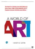 Test Bank for A World of Art 9th Edition by Henry Sayre&comma; ISBN&colon; 9780136828358&comma; All 27 Chapters Covered&comma; Verified Latest Edition