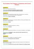 Fire Academy Test Chapters 1-4 Questions with Correct Answers