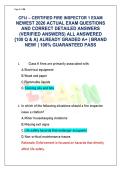 Certified Fire Inspector 1 CFI-I Code Matrix Exam Guide &lpar;Latest 2026&rpar; &vert; 100 Unique Q&As & NFPA Rationales