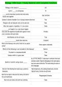 Biology 1406 Exam 1 Study Material with Complete Solutions